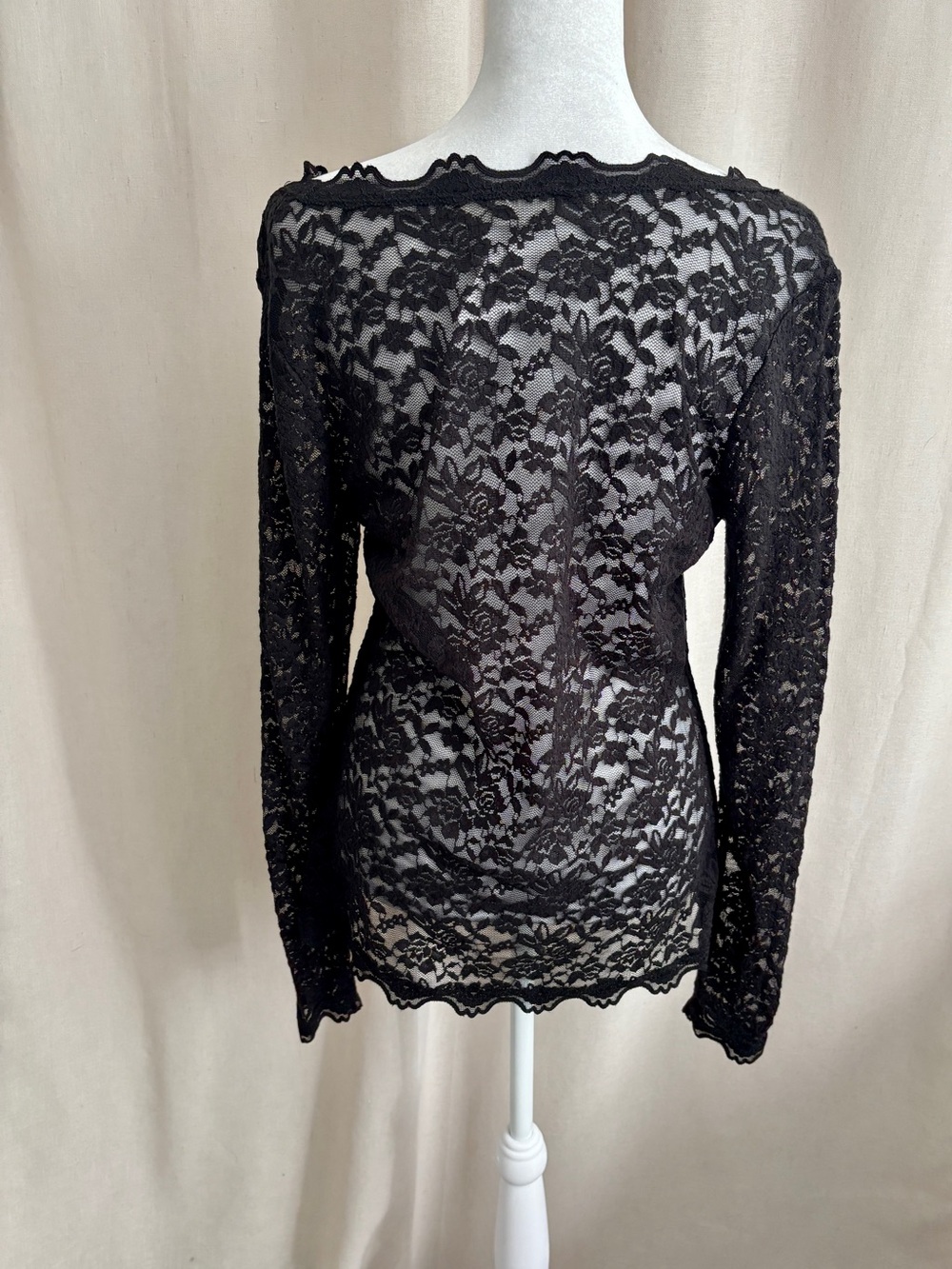Rosemunde Copenhagen Lace Long Sleeve Shirt — Fits S/M